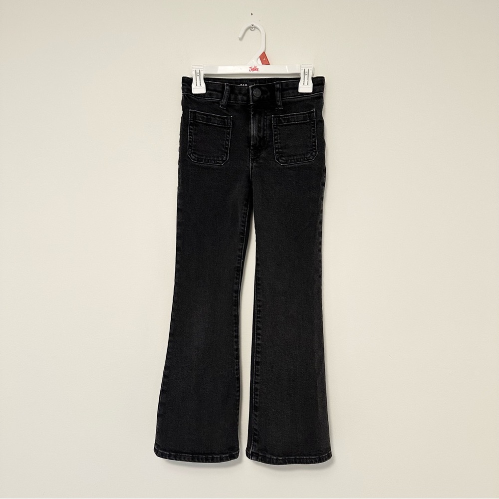 GAP Kids Girls size 8 Slim '70s Flare High Rise High Waist Black Jeans Bell